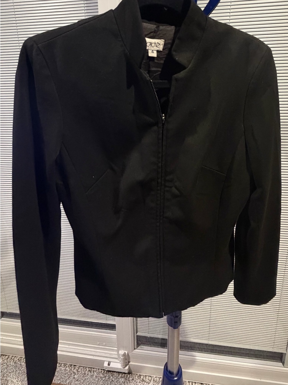 Cache Black Zip-Up Blazer Jacket
